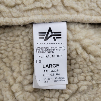 【中古品】【メンズ】 ALPHA INDUSTRIES アルファインダストリーズ FAKE MOUTON FLIGHT JACKET TA1548-075 フェイクムートン フライトジャケット アウター 145-251118-as-10-izu サイズ：L カラー：ブラック 万代Net店