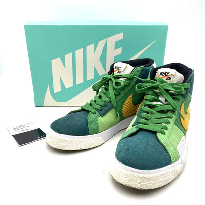 【中古品】【メンズ/レディース】 NIKE SB ナイキエスビー ZOOM BLAZER MID PRM DA8854-300 ズーム ブレーザー ミッド プレミアム スニーカー シューズ 靴 160-251202-as-07-izu サイズ：26cm カラー：ALOE VERDE/UNIVARSITY GOLD 万代Net店