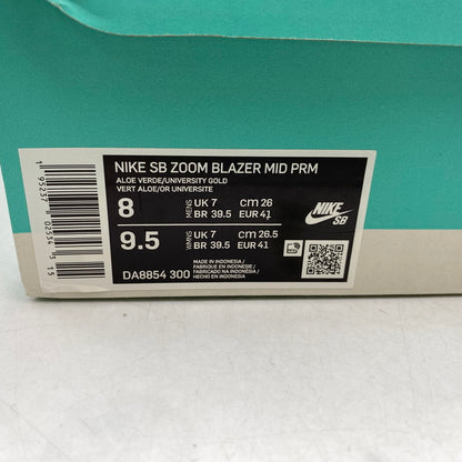 【中古品】【メンズ/レディース】 NIKE SB ナイキエスビー ZOOM BLAZER MID PRM DA8854-300 ズーム ブレーザー ミッド プレミアム スニーカー シューズ 靴 160-251202-as-07-izu サイズ：26cm カラー：ALOE VERDE/UNIVARSITY GOLD 万代Net店