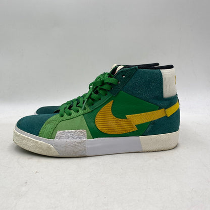 【中古品】【メンズ/レディース】 NIKE SB ナイキエスビー ZOOM BLAZER MID PRM DA8854-300 ズーム ブレーザー ミッド プレミアム スニーカー シューズ 靴 160-251202-as-07-izu サイズ：26cm カラー：ALOE VERDE/UNIVARSITY GOLD 万代Net店
