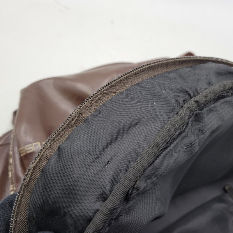 【現状渡し品】【メンズ/レディース】 OLD STUSSY オールドステューシー LOGO MONOGRAM LEATHER BACKPACK レザー バックパック リュック バッグ カバン 鞄 188-251122-as-12-izu カラー：ブラウン 万代Net店