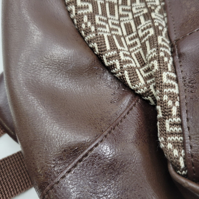 【現状渡し品】【メンズ/レディース】 OLD STUSSY オールドステューシー LOGO MONOGRAM LEATHER BACKPACK レザー バックパック リュック バッグ カバン 鞄 188-251122-as-12-izu カラー：ブラウン 万代Net店