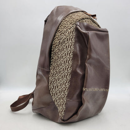 【現状渡し品】【メンズ/レディース】 OLD STUSSY オールドステューシー LOGO MONOGRAM LEATHER BACKPACK レザー バックパック リュック バッグ カバン 鞄 188-251122-as-12-izu カラー：ブラウン 万代Net店