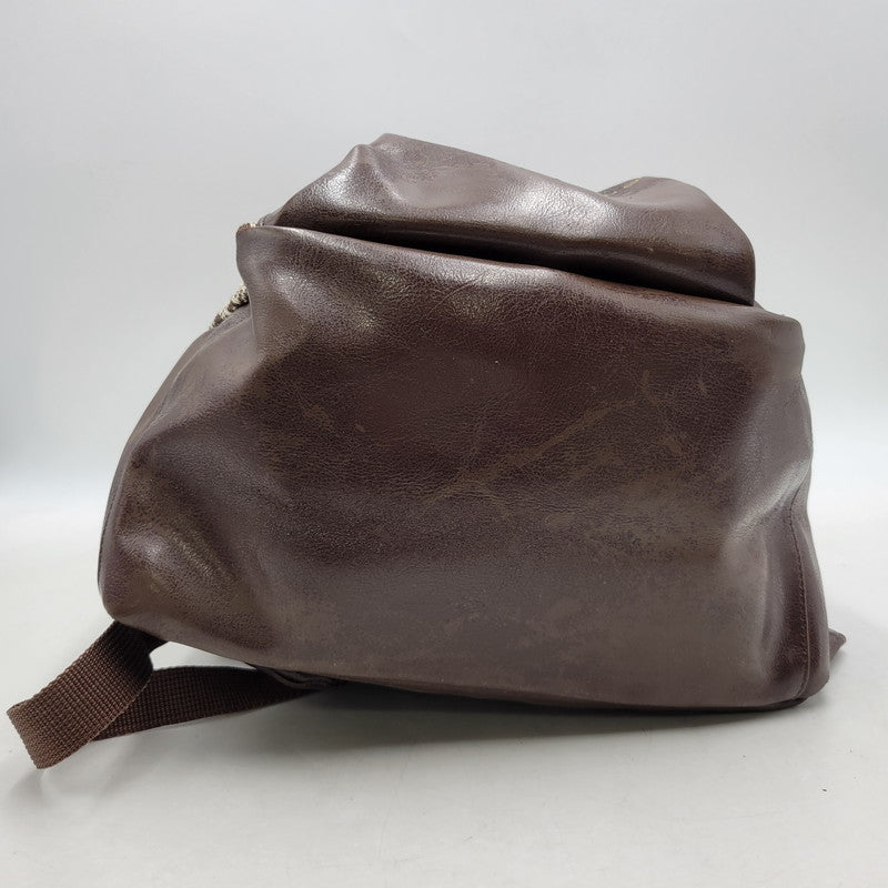 【現状渡し品】【メンズ/レディース】 OLD STUSSY オールドステューシー LOGO MONOGRAM LEATHER BACKPACK レザー バックパック リュック バッグ カバン 鞄 188-251122-as-12-izu カラー：ブラウン 万代Net店