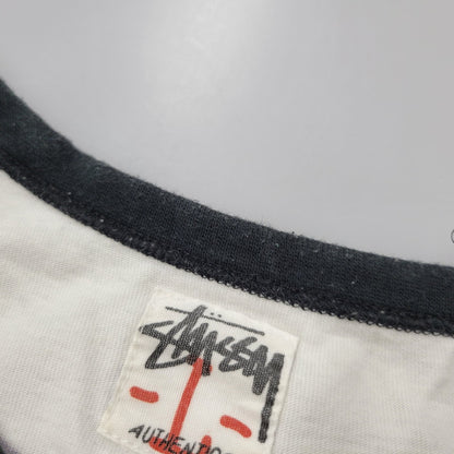 【中古品】【メンズ】 STUSSY ステューシー RAGLAN TEE ラグラン Tシャツ トップス 142-251123-as-31-izu サイズ：L カラー：ブラック×ホワイト 万代Net店