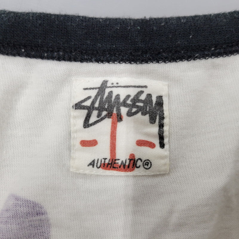 【中古品】【メンズ】 STUSSY ステューシー RAGLAN TEE ラグラン Tシャツ トップス 142-251123-as-31-izu サイズ：L カラー：ブラック×ホワイト 万代Net店