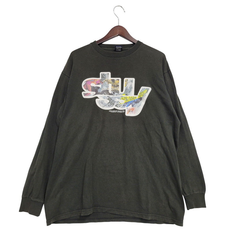 【中古品】【メンズ】 OLD STUSSY オールドステューシー FRONT LOGO LS TEE フロントロゴ ロングスリーブ Tシャツ 紺タグ 柏チャプトオープン記念 長袖 トップス 142-251123-as-32-izu サイズ：L カラー：ブラック 万代Net店