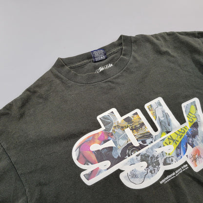 【中古品】【メンズ】 OLD STUSSY オールドステューシー FRONT LOGO LS TEE フロントロゴ ロングスリーブ Tシャツ 紺タグ 柏チャプトオープン記念 長袖 トップス 142-251123-as-32-izu サイズ：L カラー：ブラック 万代Net店