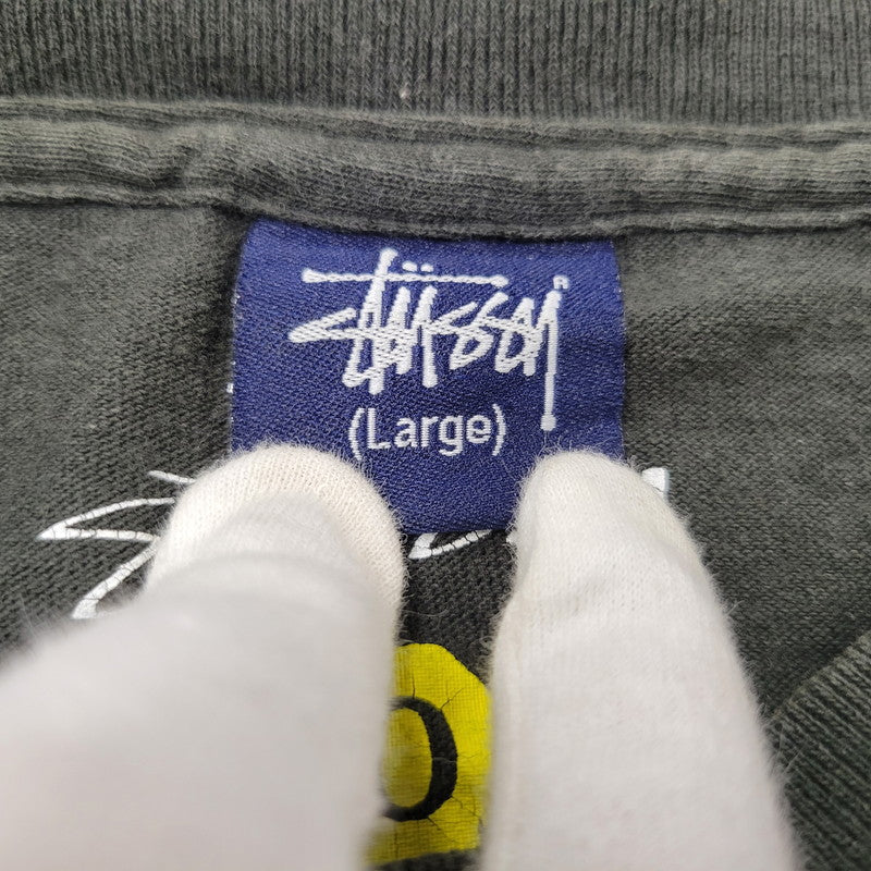 【中古品】【メンズ】 OLD STUSSY オールドステューシー FRONT LOGO LS TEE フロントロゴ ロングスリーブ Tシャツ 紺タグ 柏チャプトオープン記念 長袖 トップス 142-251123-as-32-izu サイズ：L カラー：ブラック 万代Net店