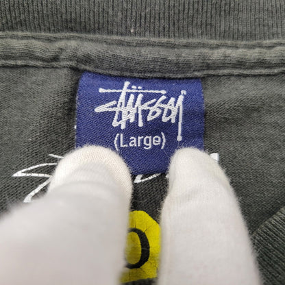 【中古品】【メンズ】 OLD STUSSY オールドステューシー FRONT LOGO LS TEE フロントロゴ ロングスリーブ Tシャツ 紺タグ 柏チャプトオープン記念 長袖 トップス 142-251123-as-32-izu サイズ：L カラー：ブラック 万代Net店