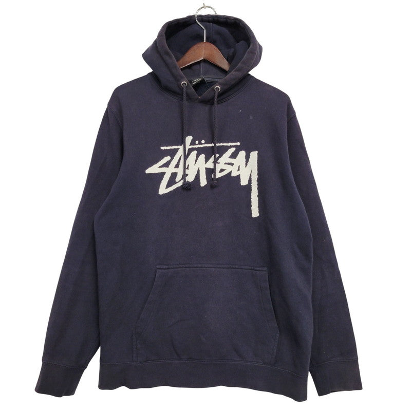 【中古品】【メンズ】 STUSSY ステューシー FRONT LOGO HOODIE フロントロゴ フーディ パーカー 長袖 トップス 142-251123-as-33-izu サイズ：L カラー：ネイビー 万代Net店