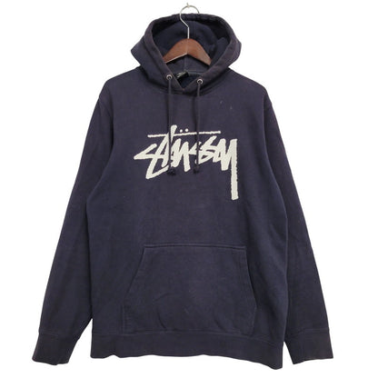 【中古品】【メンズ】 STUSSY ステューシー FRONT LOGO HOODIE フロントロゴ フーディ パーカー 長袖 トップス 142-251123-as-33-izu サイズ：L カラー：ネイビー 万代Net店