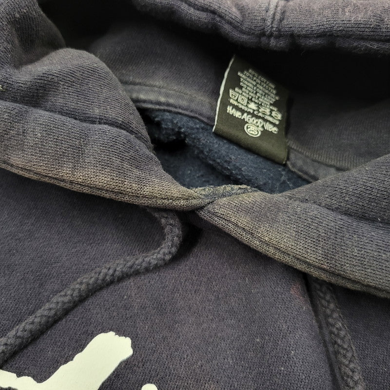 【中古品】【メンズ】 STUSSY ステューシー FRONT LOGO HOODIE フロントロゴ フーディ パーカー 長袖 トップス 142-251123-as-33-izu サイズ：L カラー：ネイビー 万代Net店