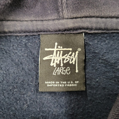 【中古品】【メンズ】 STUSSY ステューシー FRONT LOGO HOODIE フロントロゴ フーディ パーカー 長袖 トップス 142-251123-as-33-izu サイズ：L カラー：ネイビー 万代Net店