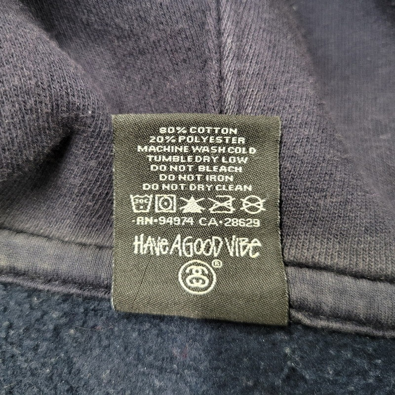 【中古品】【メンズ】 STUSSY ステューシー FRONT LOGO HOODIE フロントロゴ フーディ パーカー 長袖 トップス 142-251123-as-33-izu サイズ：L カラー：ネイビー 万代Net店