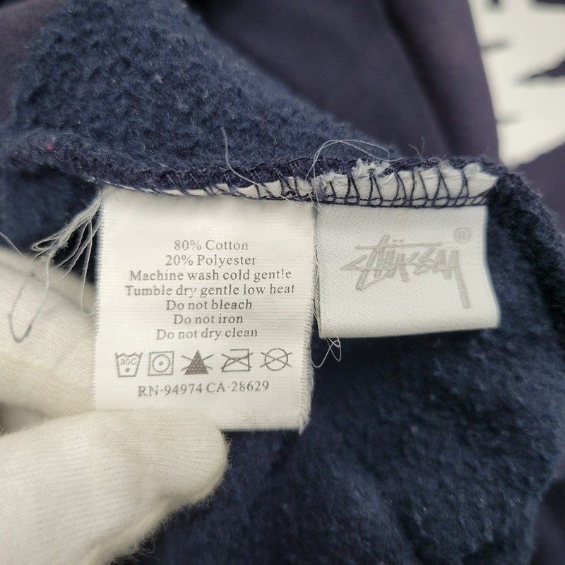【中古品】【メンズ】 STUSSY ステューシー FRONT LOGO HOODIE フロントロゴ フーディ パーカー 長袖 トップス 142-251123-as-33-izu サイズ：L カラー：ネイビー 万代Net店