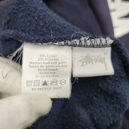 【中古品】【メンズ】 STUSSY ステューシー FRONT LOGO HOODIE フロントロゴ フーディ パーカー 長袖 トップス 142-251123-as-33-izu サイズ：L カラー：ネイビー 万代Net店