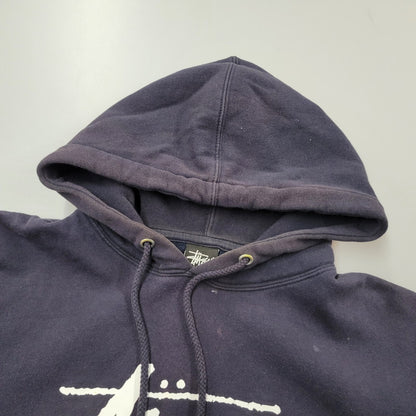 【中古品】【メンズ】 STUSSY ステューシー FRONT LOGO HOODIE フロントロゴ フーディ パーカー 長袖 トップス 142-251123-as-33-izu サイズ：L カラー：ネイビー 万代Net店