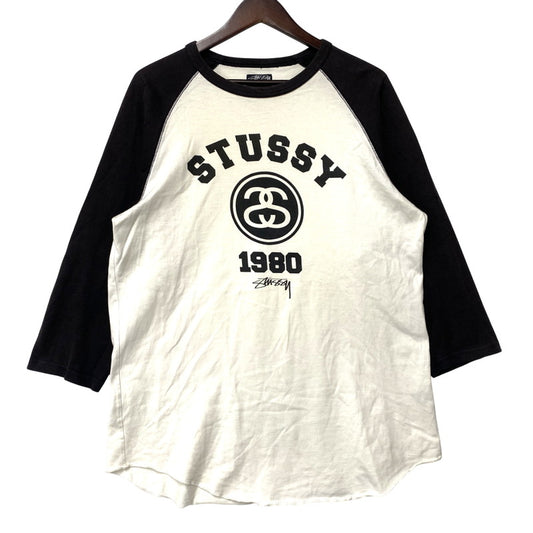 【現状渡し品】【メンズ】 STUSSY AUTHENTIC ステューシーオーセンティック STUSSY 1980 RAGLAN TEE ラグラン Tシャツ トップス 142-251122-as-34-izu サイズ：L カラー：ホワイト×ブラック 万代Net店