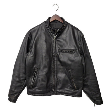 【現状渡し品】【メンズ】 schott ショット SINGLE RIDERS JACKET 641Q シングルライダースジャケット IDEALジッパー アウター 145-251118-as-11-izu サイズ：42 カラー：ブラック 万代Net店
