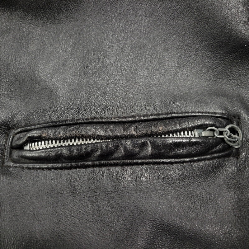 【現状渡し品】【メンズ】 schott ショット SINGLE RIDERS JACKET 641Q シングルライダースジャケット IDEALジッパー アウター 145-251118-as-11-izu サイズ：42 カラー：ブラック 万代Net店
