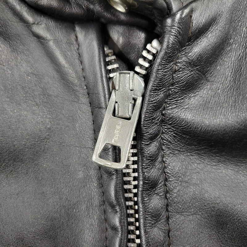 【現状渡し品】【メンズ】 schott ショット SINGLE RIDERS JACKET 641Q シングルライダースジャケット IDEALジッパー アウター 145-251118-as-11-izu サイズ：42 カラー：ブラック 万代Net店