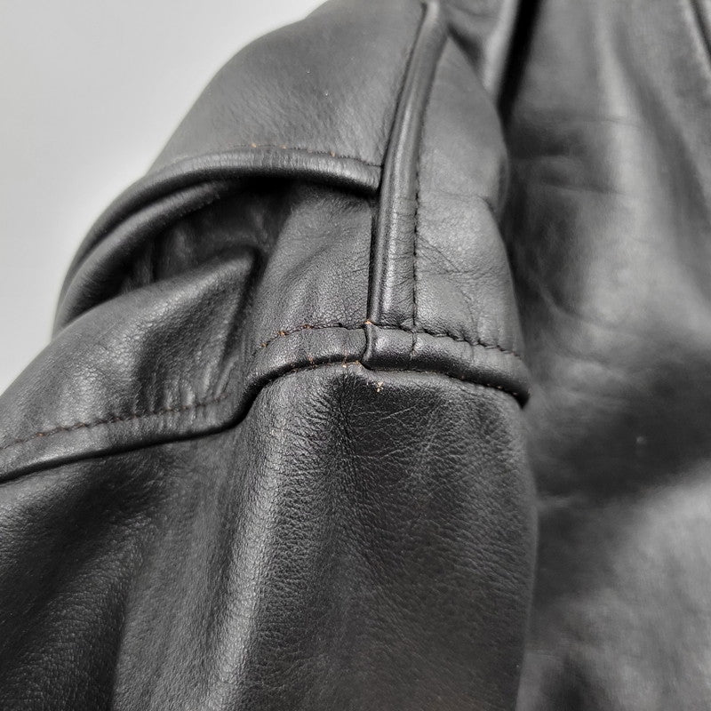 【現状渡し品】【メンズ】 schott ショット SINGLE RIDERS JACKET 641Q シングルライダースジャケット IDEALジッパー アウター 145-251118-as-11-izu サイズ：42 カラー：ブラック 万代Net店