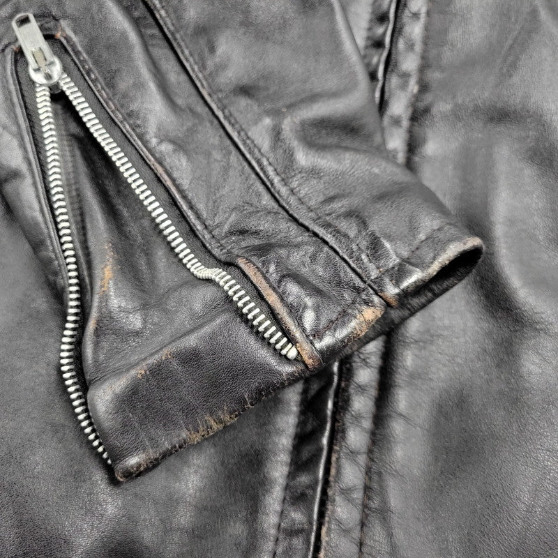 【現状渡し品】【メンズ】 schott ショット SINGLE RIDERS JACKET 641Q シングルライダースジャケット IDEALジッパー アウター 145-251118-as-11-izu サイズ：42 カラー：ブラック 万代Net店