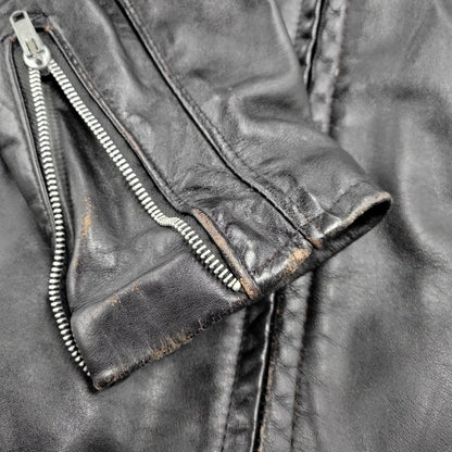 【現状渡し品】【メンズ】 schott ショット SINGLE RIDERS JACKET 641Q シングルライダースジャケット IDEALジッパー アウター 145-251118-as-11-izu サイズ：42 カラー：ブラック 万代Net店