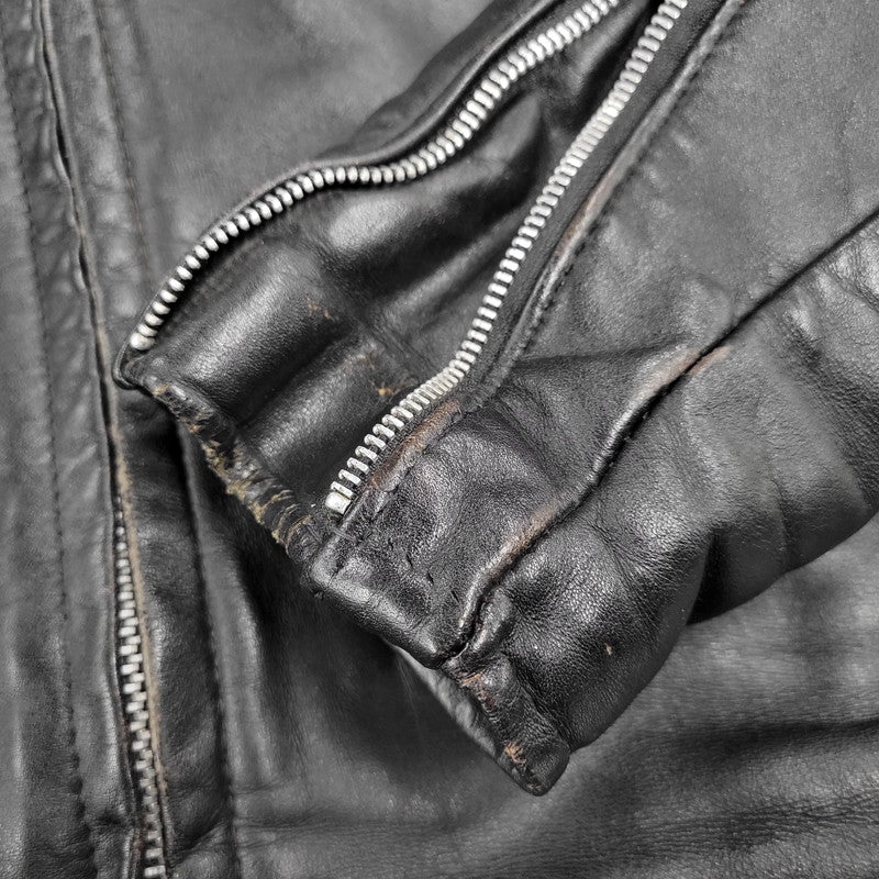 【現状渡し品】【メンズ】 schott ショット SINGLE RIDERS JACKET 641Q シングルライダースジャケット IDEALジッパー アウター 145-251118-as-11-izu サイズ：42 カラー：ブラック 万代Net店