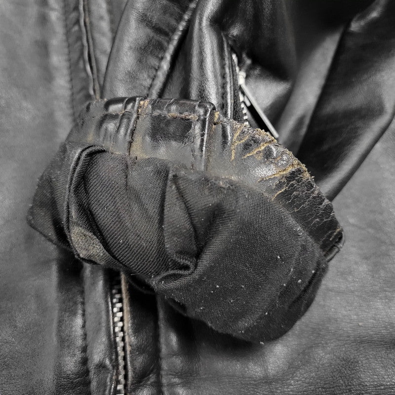 【現状渡し品】【メンズ】 schott ショット SINGLE RIDERS JACKET 641Q シングルライダースジャケット IDEALジッパー アウター 145-251118-as-11-izu サイズ：42 カラー：ブラック 万代Net店