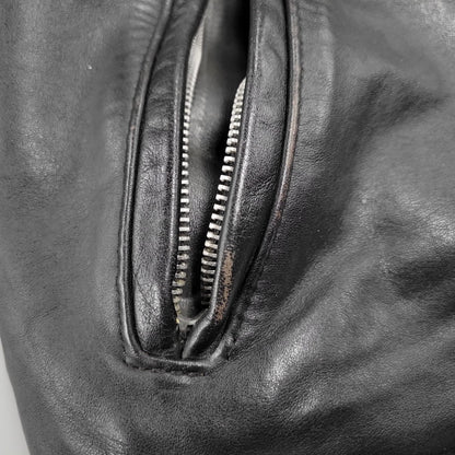 【現状渡し品】【メンズ】 schott ショット SINGLE RIDERS JACKET 641Q シングルライダースジャケット IDEALジッパー アウター 145-251118-as-11-izu サイズ：42 カラー：ブラック 万代Net店