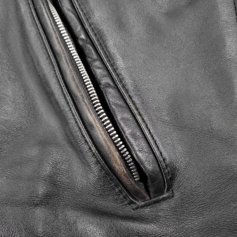 【現状渡し品】【メンズ】 schott ショット SINGLE RIDERS JACKET 641Q シングルライダースジャケット IDEALジッパー アウター 145-251118-as-11-izu サイズ：42 カラー：ブラック 万代Net店