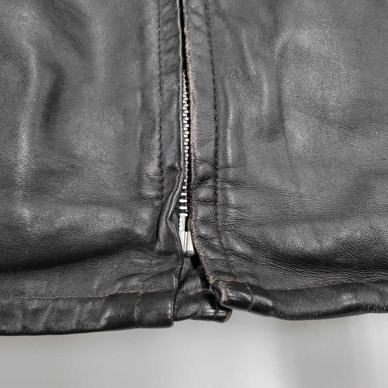 【現状渡し品】【メンズ】 schott ショット SINGLE RIDERS JACKET 641Q シングルライダースジャケット IDEALジッパー アウター 145-251118-as-11-izu サイズ：42 カラー：ブラック 万代Net店