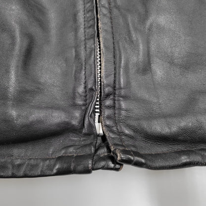 【現状渡し品】【メンズ】 schott ショット SINGLE RIDERS JACKET 641Q シングルライダースジャケット IDEALジッパー アウター 145-251118-as-11-izu サイズ：42 カラー：ブラック 万代Net店