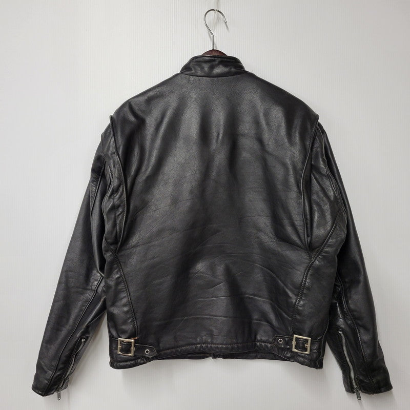 【現状渡し品】【メンズ】 schott ショット SINGLE RIDERS JACKET 641Q シングルライダースジャケット IDEALジッパー アウター 145-251118-as-11-izu サイズ：42 カラー：ブラック 万代Net店