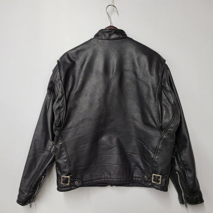 【現状渡し品】【メンズ】 schott ショット SINGLE RIDERS JACKET 641Q シングルライダースジャケット IDEALジッパー アウター 145-251118-as-11-izu サイズ：42 カラー：ブラック 万代Net店