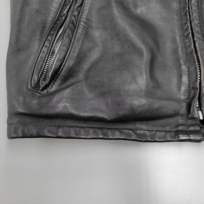 【現状渡し品】【メンズ】 schott ショット SINGLE RIDERS JACKET 641Q シングルライダースジャケット IDEALジッパー アウター 145-251118-as-11-izu サイズ：42 カラー：ブラック 万代Net店