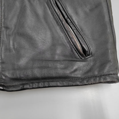 【現状渡し品】【メンズ】 schott ショット SINGLE RIDERS JACKET 641Q シングルライダースジャケット IDEALジッパー アウター 145-251118-as-11-izu サイズ：42 カラー：ブラック 万代Net店