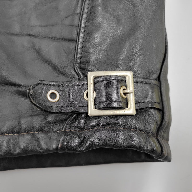 【現状渡し品】【メンズ】 schott ショット SINGLE RIDERS JACKET 641Q シングルライダースジャケット IDEALジッパー アウター 145-251118-as-11-izu サイズ：42 カラー：ブラック 万代Net店