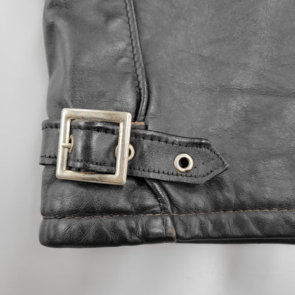 【現状渡し品】【メンズ】 schott ショット SINGLE RIDERS JACKET 641Q シングルライダースジャケット IDEALジッパー アウター 145-251118-as-11-izu サイズ：42 カラー：ブラック 万代Net店