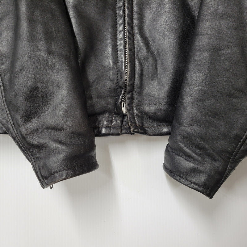 【現状渡し品】【メンズ】 schott ショット SINGLE RIDERS JACKET 641Q シングルライダースジャケット IDEALジッパー アウター 145-251118-as-11-izu サイズ：42 カラー：ブラック 万代Net店