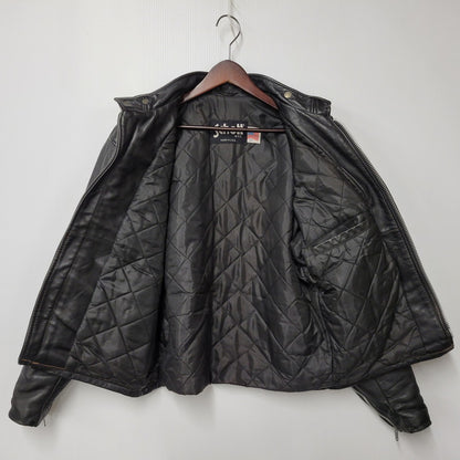 【現状渡し品】【メンズ】 schott ショット SINGLE RIDERS JACKET 641Q シングルライダースジャケット IDEALジッパー アウター 145-251118-as-11-izu サイズ：42 カラー：ブラック 万代Net店