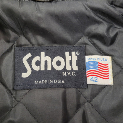 【現状渡し品】【メンズ】 schott ショット SINGLE RIDERS JACKET 641Q シングルライダースジャケット IDEALジッパー アウター 145-251118-as-11-izu サイズ：42 カラー：ブラック 万代Net店