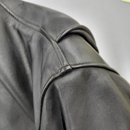 【現状渡し品】【メンズ】 schott ショット SINGLE RIDERS JACKET 641Q シングルライダースジャケット IDEALジッパー アウター 145-251118-as-11-izu サイズ：42 カラー：ブラック 万代Net店