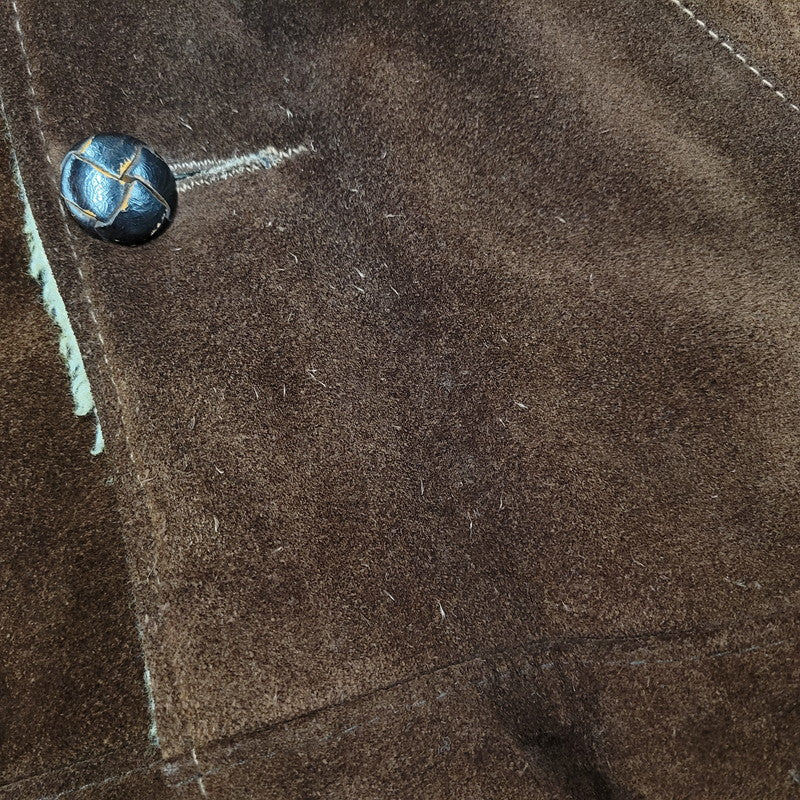 【現状渡し品】【メンズ】 schott ショット BOA LINER SUEDE RANCH JACKET ボアライナー スエード ランチジャケット 茶タグ USA製 アウター 146-251118-as-07-izu サイズ：40 カラー：ブラウン 万代Net店