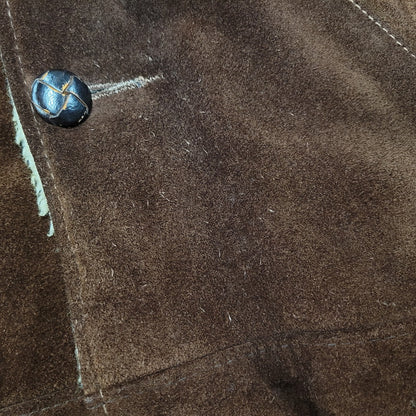 【現状渡し品】【メンズ】 schott ショット BOA LINER SUEDE RANCH JACKET ボアライナー スエード ランチジャケット 茶タグ USA製 アウター 146-251118-as-07-izu サイズ：40 カラー：ブラウン 万代Net店