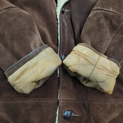 【現状渡し品】【メンズ】 schott ショット BOA LINER SUEDE RANCH JACKET ボアライナー スエード ランチジャケット 茶タグ USA製 アウター 146-251118-as-07-izu サイズ：40 カラー：ブラウン 万代Net店