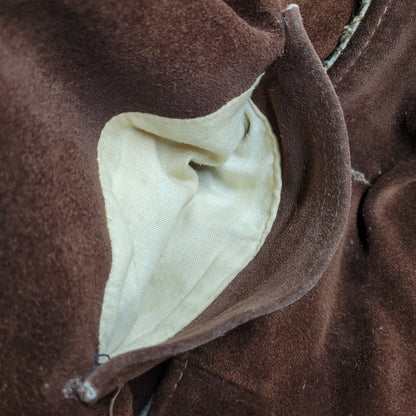 【現状渡し品】【メンズ】 schott ショット BOA LINER SUEDE RANCH JACKET ボアライナー スエード ランチジャケット 茶タグ USA製 アウター 146-251118-as-07-izu サイズ：40 カラー：ブラウン 万代Net店