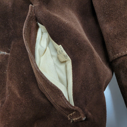 【現状渡し品】【メンズ】 schott ショット BOA LINER SUEDE RANCH JACKET ボアライナー スエード ランチジャケット 茶タグ USA製 アウター 146-251118-as-07-izu サイズ：40 カラー：ブラウン 万代Net店